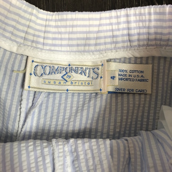 Vintage Seersucker Pleated Mom Shorts - Picture 11 of 11